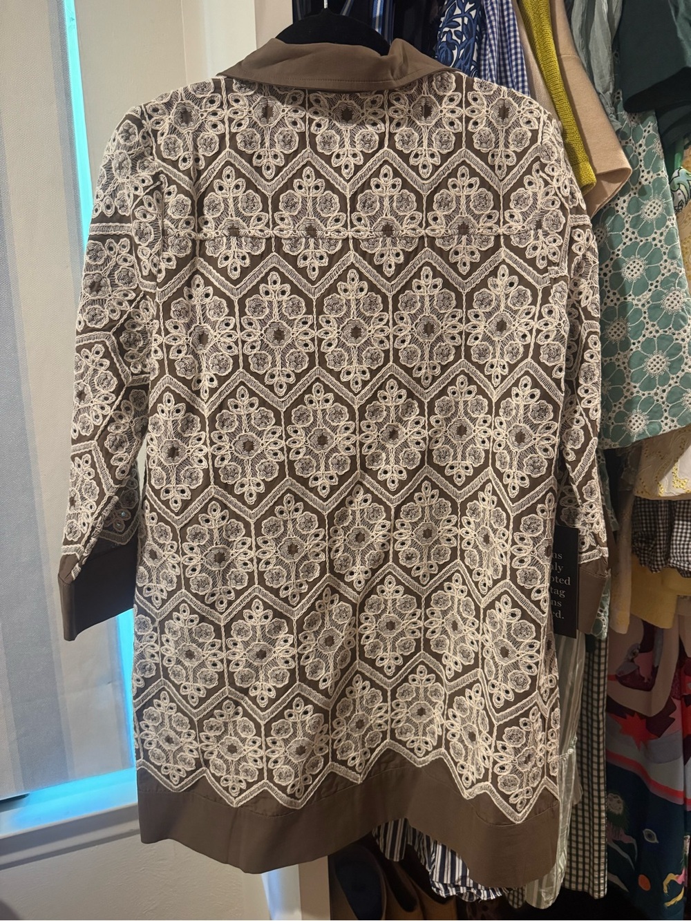 NWT Tuckernuck Collier Mocha Crochet Lace Tunic - Picture 4 of 5